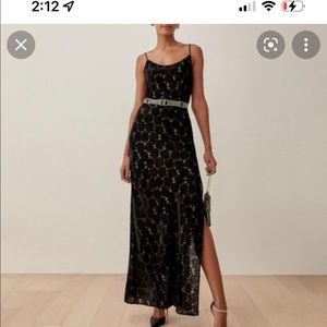 NWT reformation Symphony dress. Black velvet.